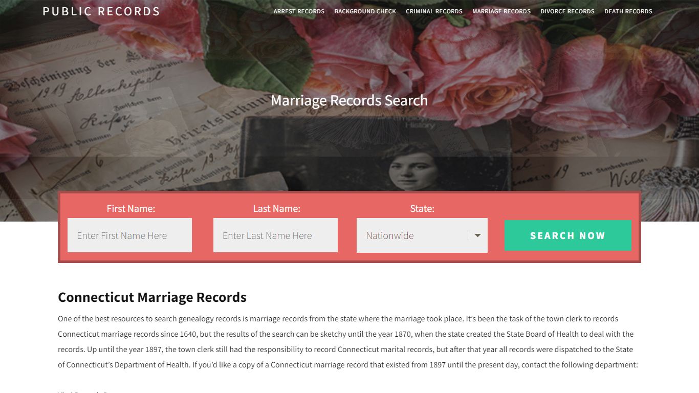 Connecticut Marriage Records | Enter Name and Search. 14Days Free